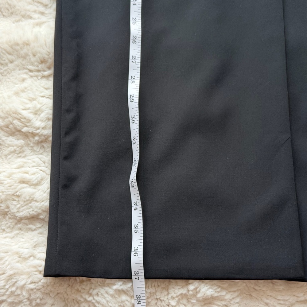 Veronica Beard Maxine Black Wool Blend Front Slit-20” Midi Minimalist Skirt - Picture 14 of 16